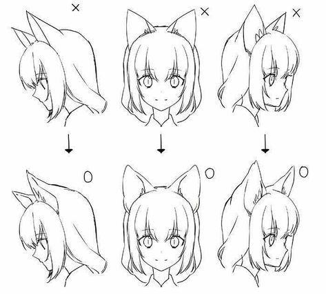 @art_reference_tips on Instagram: “Nobody: Me: DO's & DON'Ts for anime cat ears .  Credit to: ichi-up.net (on twitter & website) . DISCLAIMER!!! I DON’T OWN ANY OF THE ART I…” Anime Cat Ears, How To Draw Ears, 심플한 그림, How To Draw Anime, Draw Anime, 캐릭터 드로잉, Art Help, Cat Eyes, Step Drawing