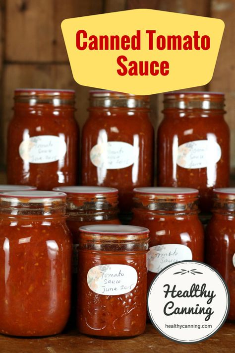 Canning plain tomato sauce. How to make jars of pure, delicious tomato sauce. Keeping the sauce pure allows you maximum flexibility when you go to use it. #canning Canned Tomato Recipes, Healthy Canning, Homesteading Family, Can Tomato Sauce, Boiled Dinner, Preserving Recipes, Ball Canning, Roasted Tomato Salsa, Pressure Canning Recipes