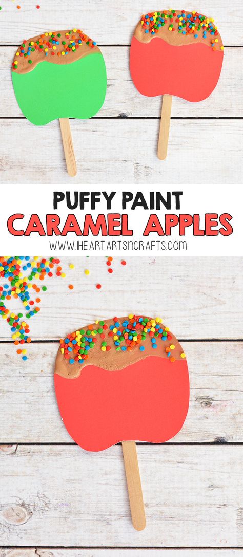 Caramel Apple Craft, Apple Craft For Kids, Arts N Crafts, Carnival Crafts, Circus Crafts, September Crafts, Paint Crafts, Apple Craft, Fall Arts And Crafts