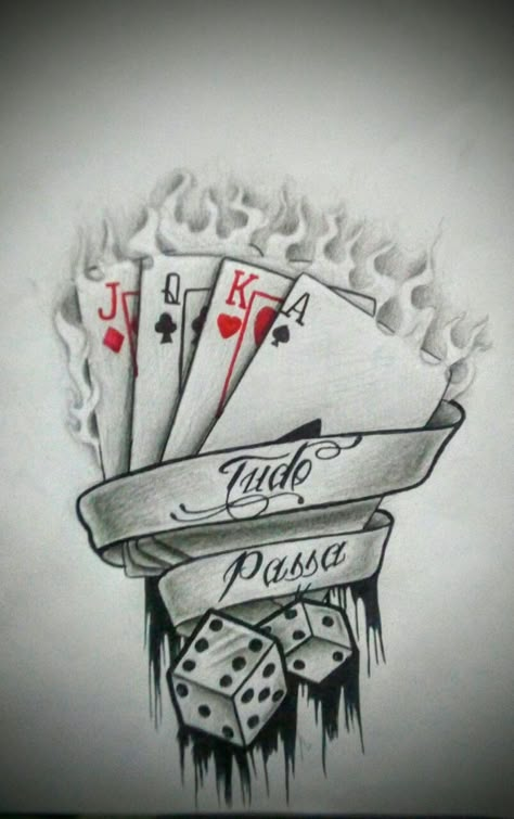 Cards On Fire Tattoo, Playing Cards Tattoo Design, Poker Tattoos, Joker Card Tattoo, Mutterschaft Tattoos, Poker Tattoo, Cards Tattoo, Playing Card Tattoos, Ace Tattoo