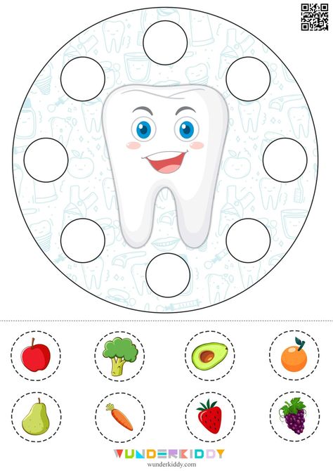 Best Food For Teeth, Healthy Food Activities For Preschool Free Printables, Teeth Activities For Preschool, Healthy Food Activity, Teeth Activities For Kids, Tooth Preschool Activities, Teeth Activity, Food Groups For Kids, Tooth Preschool