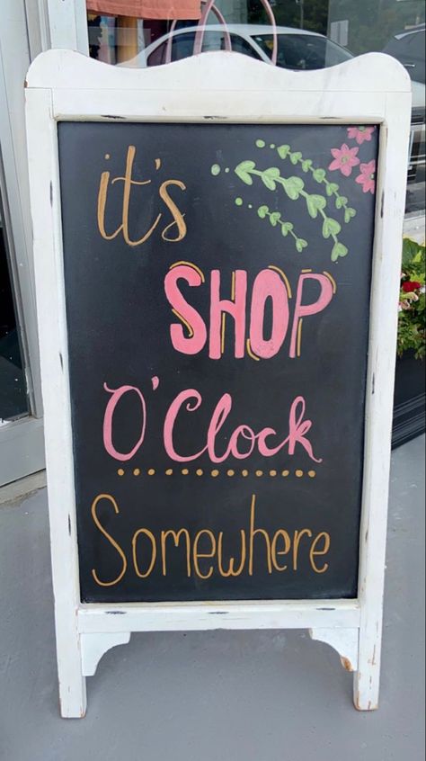 Sidewalk Sign Ideas Coffee Shop, Sidewalk Sale Ideas, Beach Store Front Ideas, Chalkboard Store Sign, Boutique Chalk Signs, Small Business Chalkboard Sign Ideas, Chalk Sign Ideas Store, Retail Sandwich Board Ideas, Cute Boutique Chalkboard Signs