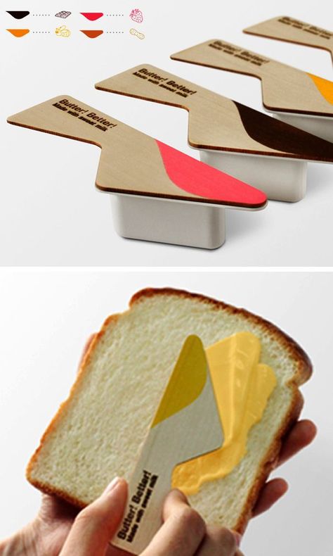 Creative packaging ButterBetter Butter Packaging Design, Creative Food Packaging, Butter Packaging, Interesting Packaging, Starbucks Cup Art, Clever Packaging, Food Innovation, Innovative Packaging, Delicious Drink Recipes