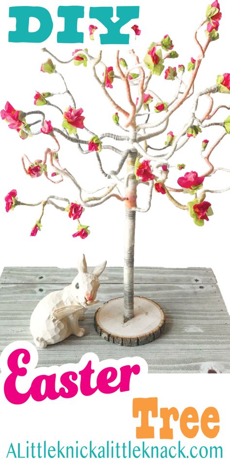 Make decorating your Easter tree a yearly Easter tradition with this fun spring tree DIY. #springDIY Crafts For Toddlers Easy, Easter Burlap Banner, Easter Craft Ideas, Crafts To Try, Easy Toddler Crafts, Easter Crafts For Toddlers, Green Tissue Paper, Easter Egg Tree, Easter Pillows