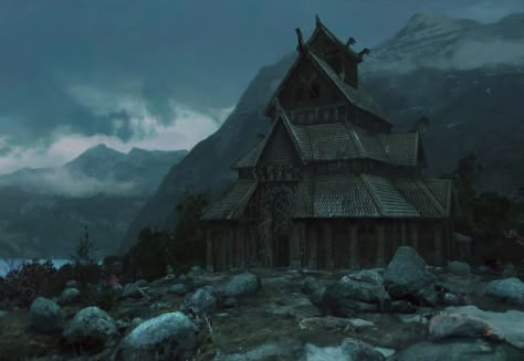 Viking Aesthetic, Viking House, Games Design, Rpg Map, Photoshoot Idea, The Elder Scrolls, Hakone, Fantasy Places, Fantasy Setting