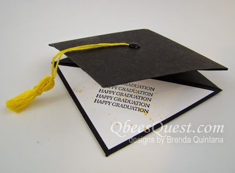 Grad Cap Gift Card Holder Tutorial Graduation Cards Handmade, Pop Up Card Templates, Grad Hat, Grad Cards, Graduation Diy, Money Cards, Grad Cap, Fancy Fold Cards, Graduation Cards