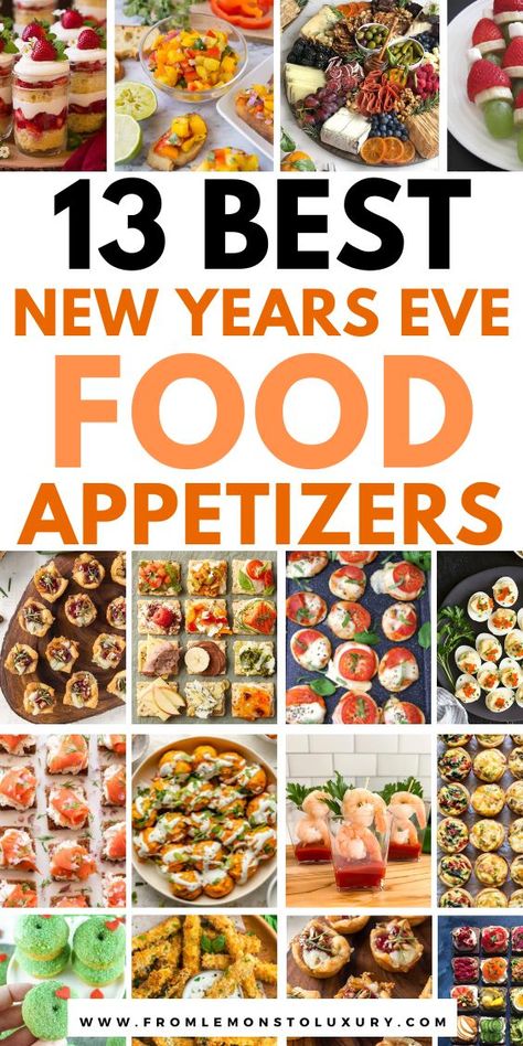 Appetizer For New Years Eve Party, New Year’s Eve Apps, New Years Food Ideas Parties, New Year’s Eve Buffet, Healthy New Years Eve Recipes, New Year Eve Food, New Years Eve Food Appetizers, New Year’s Eve Appetizers, New Year’s Eve Food