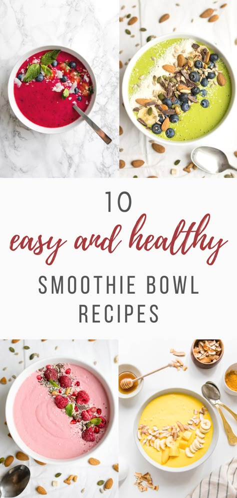 Healthy Smoothie Bowl Recipes, Vegan Smoothie Bowl Recipes, Healthy Smoothie Bowls, Healthy Smoothie Bowl, Smoothie Bowls Recipe Easy, Bowl Recipes Easy, Smoothie Bowl Recipe Healthy, Vegan Smoothie Bowl, Breakfast Smoothie Bowl