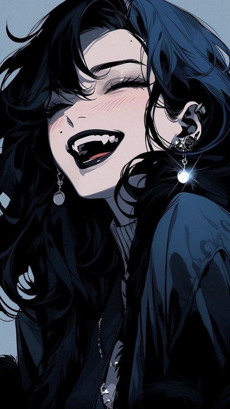 Vampire Oc Female Art, Goth Anime Pfp, Anime Goth, Anime Woman, Anime Show, Vampire Art, Gothic Anime, Cute Profile Pictures, Dark Anime