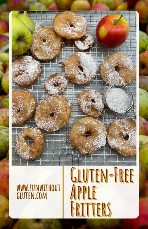 Gf Apple Fritters, Apple Fritter Gluten Free, Gluten Free Apple Fritters, Gluten Free Apple Fritter Bread, Air Fryer Apple Fritters Gluten Free, Gluten Free Apple Fritters Baked, Applefritters Fritters Recipes, Tapioca Flour, Fried Apples