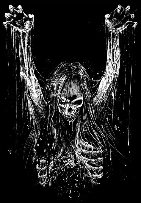 Skull Art by Mark Riddick ☠️ Art Dark, Horror Art, Dark Art, Skeleton, Art