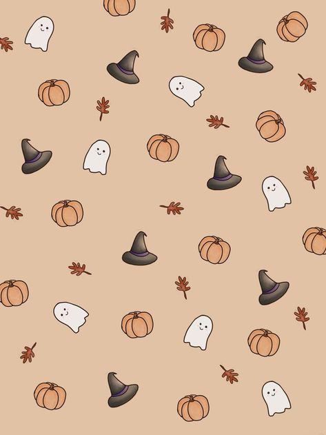 Wallpaper Background Halloween, Pumpkin And Ghost Wallpaper, Autumn Ghost Wallpaper, Halloween Ghost Background, Halloween Wallpaper Cute Ghost, Halloween Wallpaper Ipad Aesthetic, Cute Ghost Background, Halloween Wallpaper Pumpkins, Fall Wallpapers For Iphone Aesthetic