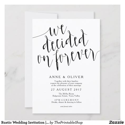 The Adventure Begins Wedding, Wedding Invitations With Ribbon, Black Wedding Invites, Invitations With Ribbon, Elegant Wedding Invitations Templates, We Decided On Forever, Wedding Invitations Australia, Wedding Invitations Wording, Wedding Invitations Acrylic