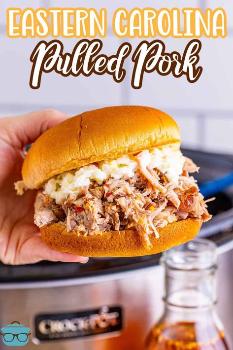 Slow Cooker Supper, Pulled Pork Sandwiches Crock Pot, Crockpot Sandwiches, North Carolina Pulled Pork, Dinner Rolls Recipes, Ninja Crockpot, Carolina Style Pulled Pork, Recipe For Pulled Pork, Weekly Dinner Plan