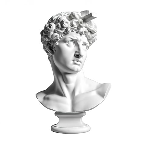 Download the Gypsum statue of David's head. Michelangelo's David statue plaster copy isolated on white background. Ancient greek sculpture, statue of hero, generate ai 25434010 royalty-free Stock Photo from Vecteezy for your project and explore over a million other images and backgrounds. David Head Sculpture, David Michelangelo, Michelangelo's David, David Statue, Ancient Greek Sculpture, Greek Heroes, Fear Of Flying, Greek Sculpture, Sculptures & Statues