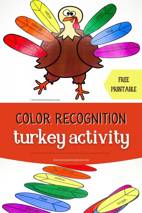 Work on color skills with this fun Thanksgiving turkey printable. Can be used during circle time or as an independent activity! #Thanksgiving #turkey #colors #activity #printable #circletime #2yearolds #3yearolds #teaching2and3yearolds November Circle Time Activities, Fall Storytime, Thanksgiving Toddler Activities, Toddler Circle Time, Colors Activity, November Lesson Plans, Preschool Circle Time Activities, Turkey Printable, Afternoon Activities