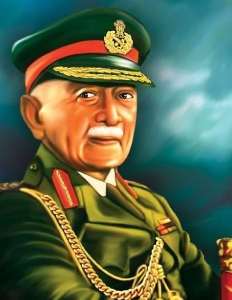 The Unforgettable Field Marshal Cariappa Paddy Field Illustration, Asphodel Fields, Indian Military Academy Wallpaper, Indian Military Wallpaper, Big Umbrella, Army Man, Field Marshal, Saraswati Goddess, India Book