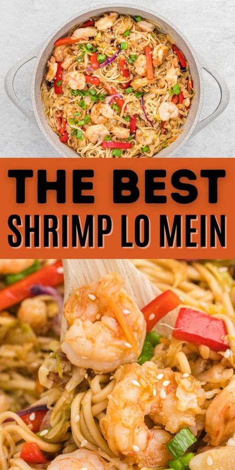 Lo Maine Noodle Recipe, Scallop Stir Fry, Shrimp Lo Mein Recipe Easy, Shrimp Noodles Recipes, Fry Ideas, Shrimp Lo Mein Recipe, Shrimp Lo Mein, Chinese Seafood, Lo Mein Recipe