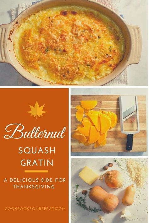 Squash Gratin, Butternut Squash Gratin, Butternut Squash Casserole, Creamy Butternut Squash, Acorn Squash Recipes, Vegetarian Sides, Spaghetti Squash Recipes, Butternut Squash Recipes, Gruyere Cheese