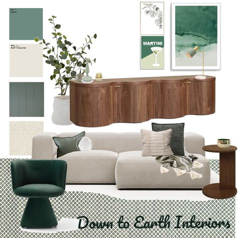 Grey Sofa Green Cushions, Lounge Green, Tv Entertainment Unit, Nature Inspired Accessories, Green Upholstery, Sofa Green, Green Interior Design, Light Hardwood Floors, Grey Sofa