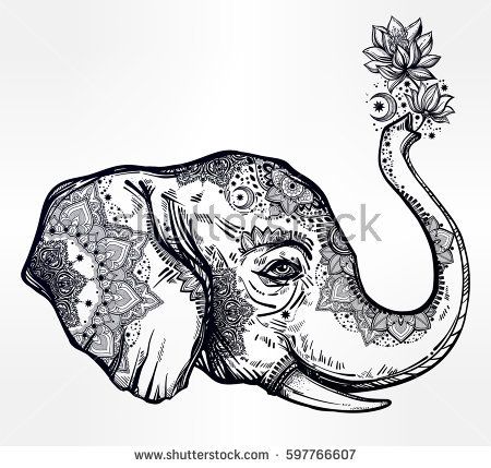 Elephant Profile, Vector Profile, Tattoo Yoga, Background Tattoo, Ethnic Background, Animal Sleeve Tattoo, Special Tattoos, Pooja Room Design, Elephant Tattoo