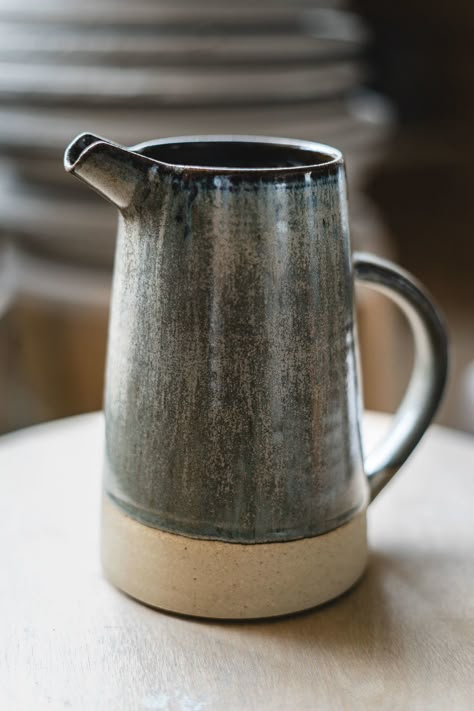 Jug in slate by Pottery West Pottery Jugs Ideas, Throwing Ideas Pottery, Ceramic Throwing Ideas, Extruder Pottery Ideas, Wheelthrowing Ideas, Ceramica Artesanal Ideas, Pottery Throwing Ideas, Ceramic Pottery Ideas, Wheelthrowing Pottery