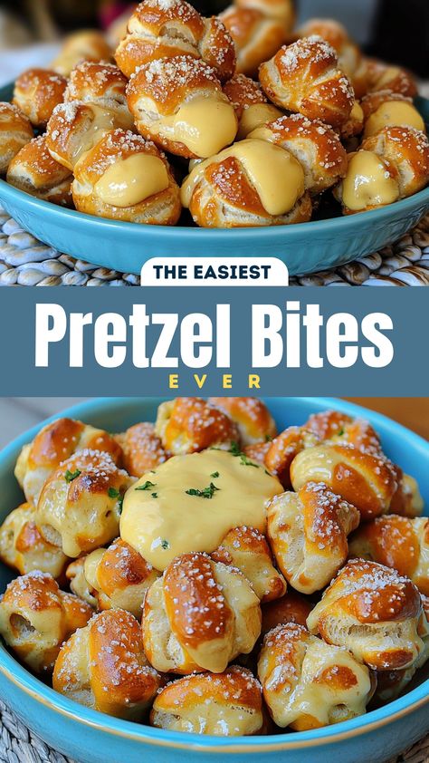 Appetizer Favorites: The Easiest Pretzel Bites Ever Toddler Finger Foods Party, Savory Snacks For Kids, Kid Appetizers, Pretzel Bites With Cheese Sauce, Easy Soft Pretzel Recipe, Soft Snacks, Christmas Bites, Homemade Pretzel Bites, Pretzel Nuggets