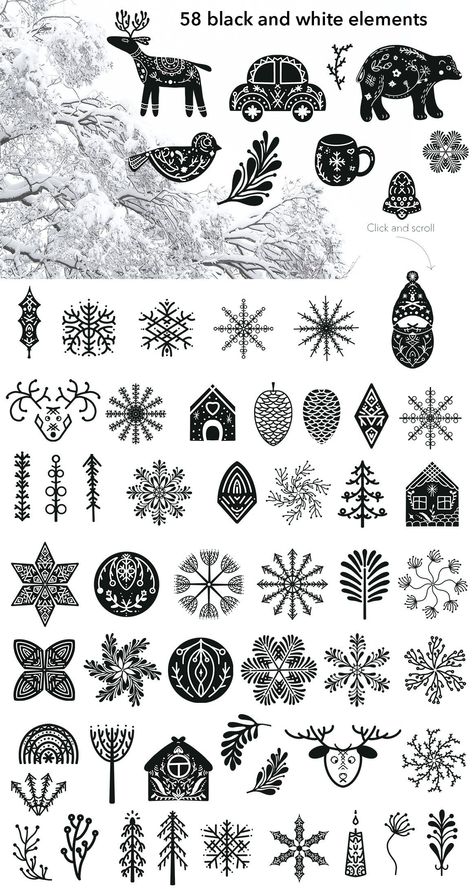 Modern Scandi Christmas decor for a cozy winter home. Minimalist, stylish, and warm. Decorate your home for the holidays with our favorite Scandinavian Christmas Scandi Christmas Ornaments, Scandinavian Christmas Tree Ornaments, Scandi Christmas Illustration, Nordic Drawings, Scandi Logo, Christmas Block Print, Christmas Lino Print Ideas, Christmas Tags To Print, Winter Doodles