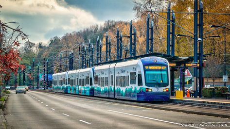 Seattle, WA: Seattle Link light rail at Rainier Beach stat… | Flickr Train From Seattle To La, Seattle Light Rail, Green Lake Seattle, Seattle Waterfront View, Puget Sound Washington, Smith Tower Seattle, Commuter Train, Corporate Identity Design, Light Rail