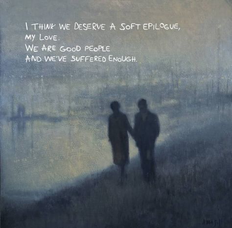 ekscentrik on Instagram: “Original painting — Anne Magill, Towpath "We deserve a soft epilogue, my love" is a line from the poem "Seventy Years of Sleep #4" by nikka…” Bucky Barnes Steve Rogers, Anne Magill, Soft Epilogue, I Want A Hug, English Aesthetic, Poetry Art, Unrequited Love, The Poem, Bucky Barnes