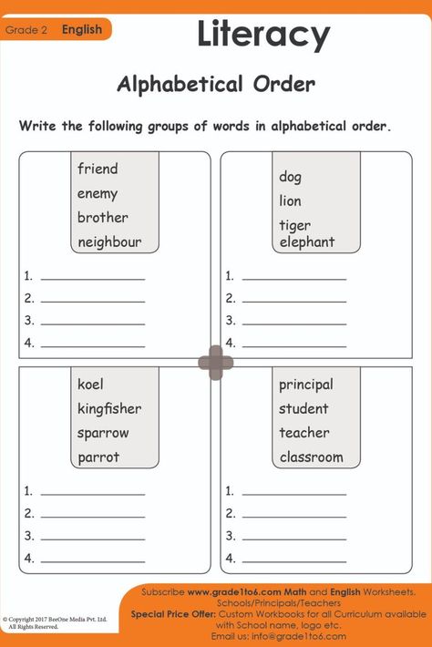 Alphabetical Order is an indexing method in which names, terms, or words are arranged in the same sequence as the letters of the alphabet (A-Z). Worksheet to practice alphabetical order. Subscribe to www.grade1to6.com for just $25 a year to get 6000 plus Maths and English worksheets for Grade 1 to Grade 6 #mathworksheets #schoolprincipals #englishworksheets Arrange In Alphabetical Order Worksheets, Learn Sign Language Free, English Worksheets For Grade 1, Alphabetical Order Activities, Alphabetical Order Worksheets, Rhyming Words Worksheets, 2nd Grade Grammar, Free English Worksheets, Worksheets For Grade 1