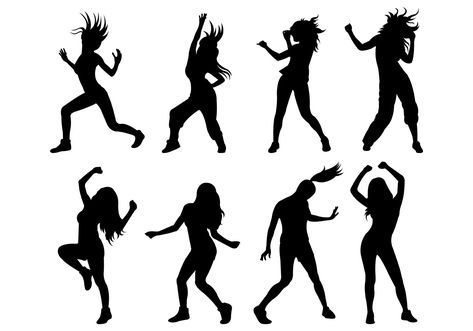 Set Of Zumba Silhouettes Vector. Choose from thousands of free vectors, clip art designs, icons, and illustrations created by artists worldwide! Zumba Outfit Ideas, Outfit Ideas Drawing, Pop Art Marilyn, Dance Tattoo, Giraffe Silhouette, Zumba Outfit, Dance Pics, Dance Silhouette, Dancer Silhouette