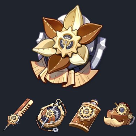 Genshin Artifacts Icons, Genshin Impact Artifacts Set, Genshin Npc Fanart, Genshin Artifact Sets, Artifacts Genshin, Genshin Impact Artifacts, Artifact Design, Genshin Guide, Oc Template