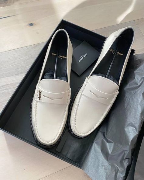 These 18 Women's Designer Loafers Are So Luxe and Cool | Who What Wear Luxury White Business Loafers, Luxury White Women's Loafers, Luxury White Fitted Loafers, Luxury White Low-top Loafers, Luxury White Slip-on Loafers, Best Ankle Boots, Fall Footwear, Designer Loafers, Bright Shoes