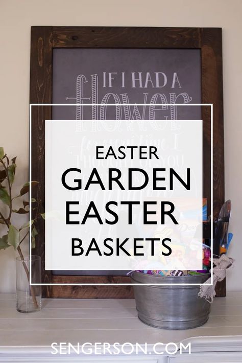 Check out this garden themed Easter basket that you can gift a gardener in your life who loves to have a green thumb. Gardeners Gift Basket Ideas, Gardening Basket Ideas Gift, Gardening Auction Basket, Dresser To Buffet, Husband Easter Basket, Garden Easter Basket, Gardening Easter Basket For Kids, Kids Art Table, Easter Basket Themes