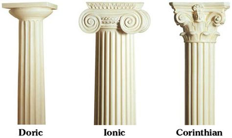 Greek Architecture: Doric, Ionic, and Corinthian Columns Greek Columns, Istoria Artei, Corinthian Column, Greek Temple, Greek House, Ancient Greek Architecture, Roman Columns, Greek Vases, Greek Design