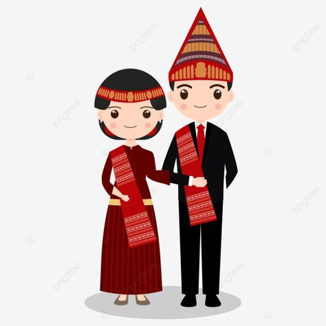 Batak Wedding, Wedding Couple Cartoon, Wedding Symbols, Indonesian Wedding, Cloth Design, Cute Wedding Dress, Wedding Illustration, Wedding Banner, Traditional Bride