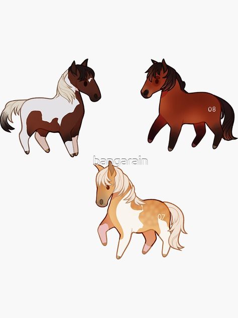 Chibi Horse Drawing, Cute Horse Drawing Kawaii, Chibi Horse, Horse Digital Art Cartoon, Spirit Cartoon Horse, Horse Stickers Aesthetic, Paper Horse, Horse Stickers, Spirit Animal Art