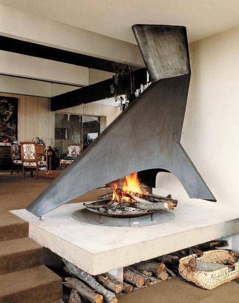 Awesome fireplace Design Camino, Indoor Fire Pit, Cave House, Custom Fireplace, Contemporary Fireplace, Home Fireplace, Modern Fireplace, Fireplace Design, Contemporary Living Room