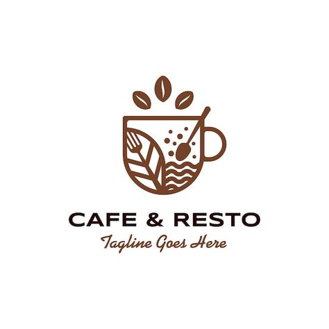 Cafe And Restaurant Logo, Logo Design Cafe, Cafe Logos, Cafe Design Inspiration, Cafe And Restaurant, Cafe Logo Design, Logo Branding Design, Cafe Branding, Coffee Shop Logo