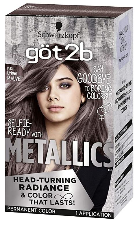 Amazon.com : Schwarzkopf Got2b Metallics Permanent Hair Color, M83 Urban Mauve : Beauty & Personal Care Got2b Metallics, Mauve Hair, Schwarzkopf Got2b, Going Gray Gracefully, Schwarzkopf Color, Hair Color Cream, Spring Hair Color, Natural Gray Hair, Boring Hair