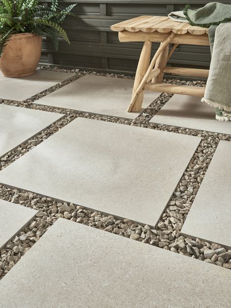 Terrace Flooring Ideas Tile, Love Your Garden, Kolam Air, Outdoor Tile, Outdoor Paving, Topps Tiles, Garden Tiles, Garden Paving, Garden Floor