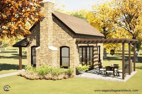 Granny Cottage Plans, Adu Units, Backhouse Ideas, Granny Pods Floor Plans, In Law Cottage, Granny Unit, Creeping Ivy, Cottage Design Ideas, Sage Cottage