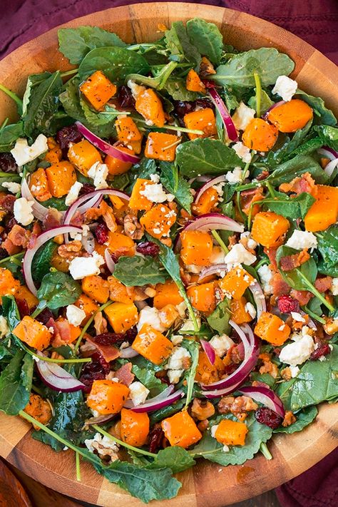 Shower Salad Ideas, Butternut Squash And Bacon, Butternut Squash Bacon, Healthy Breakfast Bowl, Butternut Squash Salad, Squash Salad, Bacon Salad, Butternut Squash Recipes, Autumn Salad