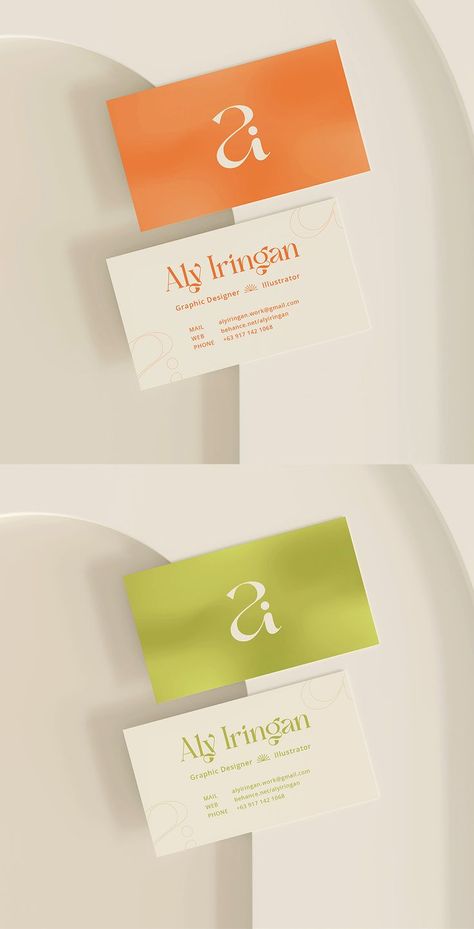 Personal Graphic Design Branding, Business Card Inspo Design Inspiration, Personal Logo Graphic Designers, Elegant Personal Branding, Graphic Designers Business Cards, Graphic Design Card Business, Personal Branding Business Card, Personal Business Cards Ideas, Brand Card Design Ideas