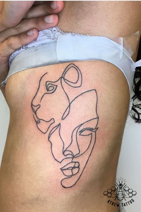 Lady Tattoo, Linework Tattoo, Single Line Tattoo, Sharpie Tattoos, Rib Tattoo, Single Line, Tattoo Inspo, Tattoos And Piercings, Tattoos For Women