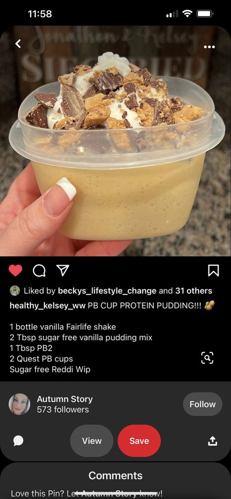 Protein Drink Recipes, Bariatric Friendly Recipes, Weight Watchers Recipes Desserts, Bariatric Eating, Protein Pudding, Weight Watchers Recipes, Ww Desserts, Protein Desserts, Weight Watchers Desserts