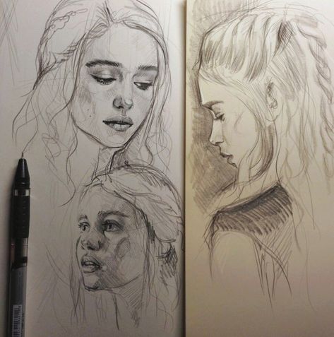 Academic Drawing, Drawing Female, Sketchbook Tour, Gra O Tron, White Pictures, Cross Hatching, Game Of Thrones Art, Drawing Expressions, Art Things