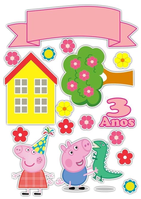 Peppa Pig Images, Peppa Pig Imagenes, Peppa Pig Happy Birthday, Bolo Da Peppa Pig, Peppa Pig Birthday Party Decorations, Peppa Pig Decorations, Peppa Pig Baby, Peppa Pig Cake Topper, Peppa Pig Birthday Cake