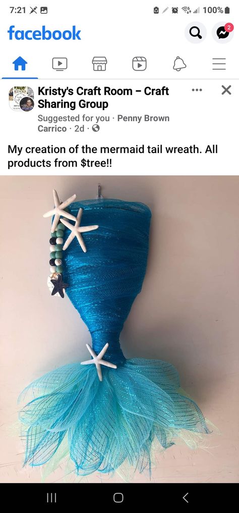 Mermaid Tail Wreath, Mermaid Diy Crafts, Mermaid Beach Decor, Bunny Wreath Diy, Diy Mermaid Tail, Beach Crafts Diy, Beach Themed Crafts, Summertime Crafts, Mesh Ribbon Wreaths